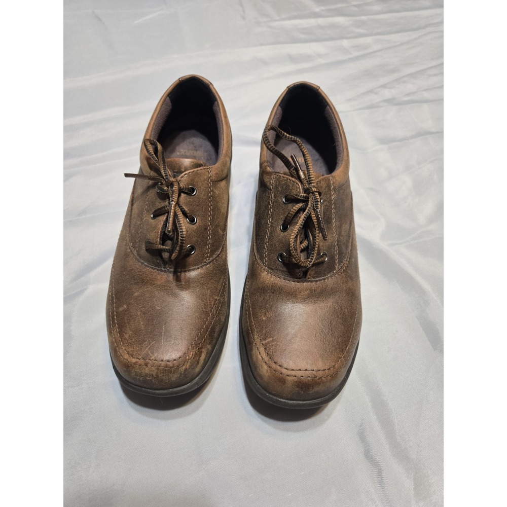 Worx By Red Wing Womens Safety Shoes Size 6W Brown Non Slip Steel Toe Oxford